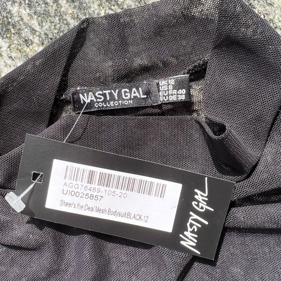 NWT Nasty Gal Sheer Turtleneck Bodysuit SIZE US 8 - Picture 2 of 3